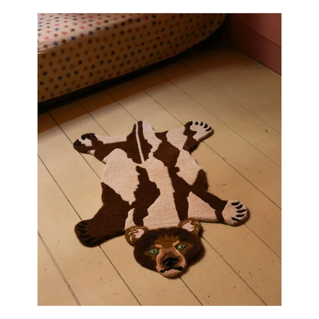 Wool bear rug | Brown