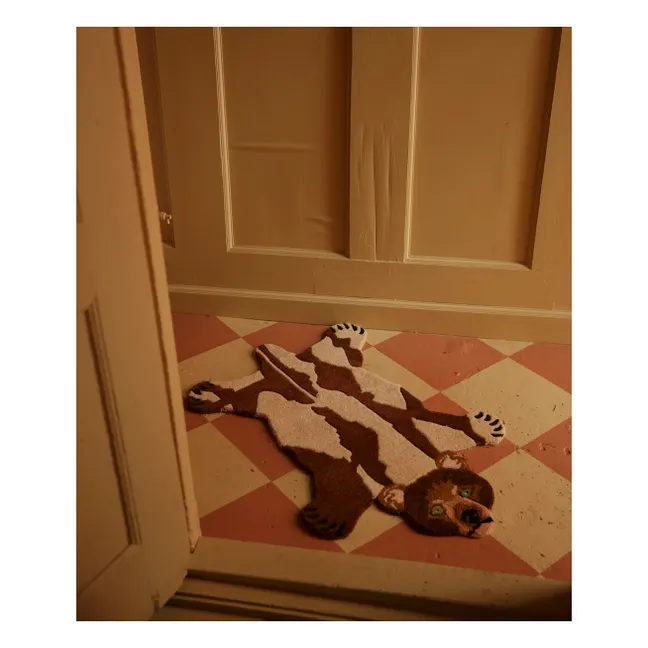 Wool bear rug | Brown