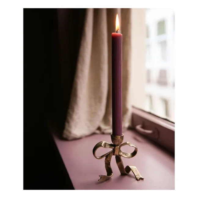 Riley Ribbon brass candleholder | Gold