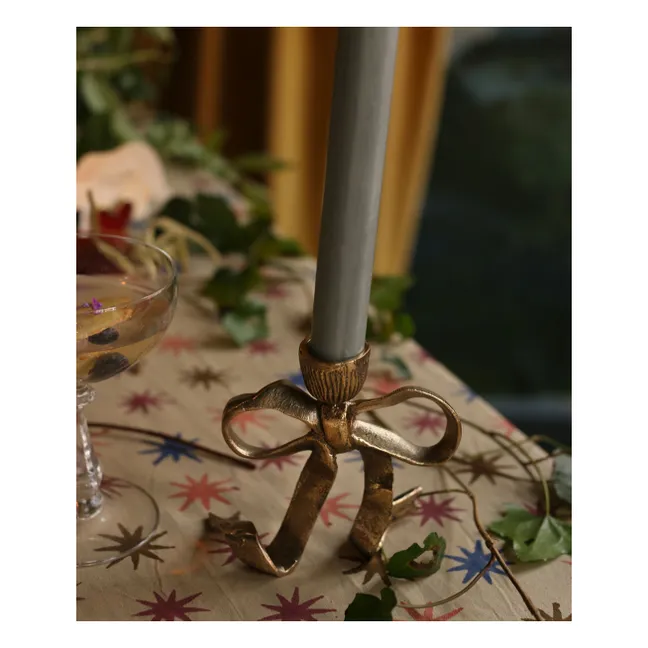 Riley Ribbon brass candleholder | Gold