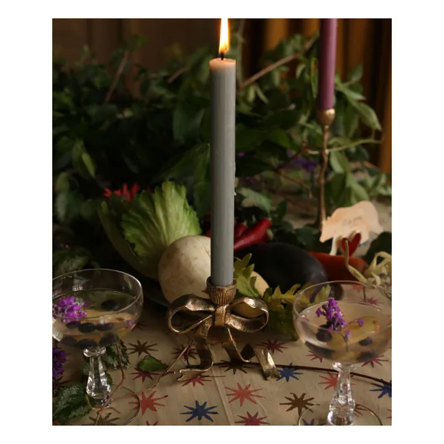 Riley Ribbon brass candleholder | Gold