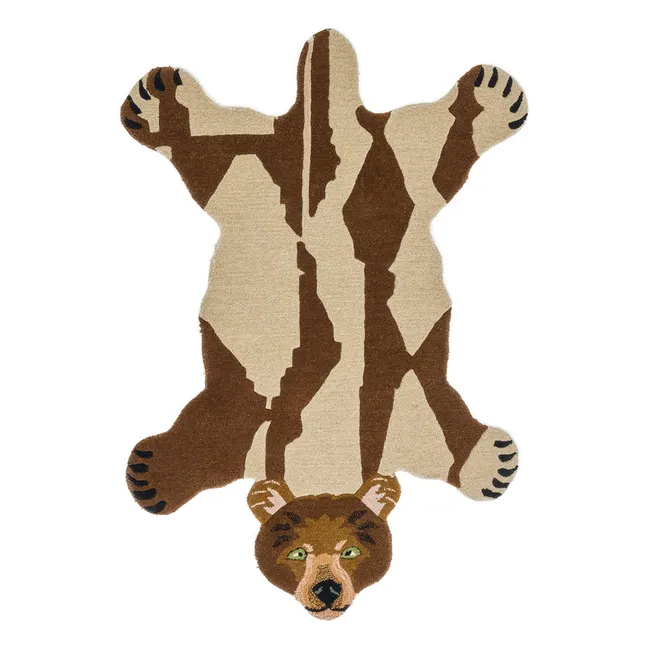 Wool bear rug | Brown