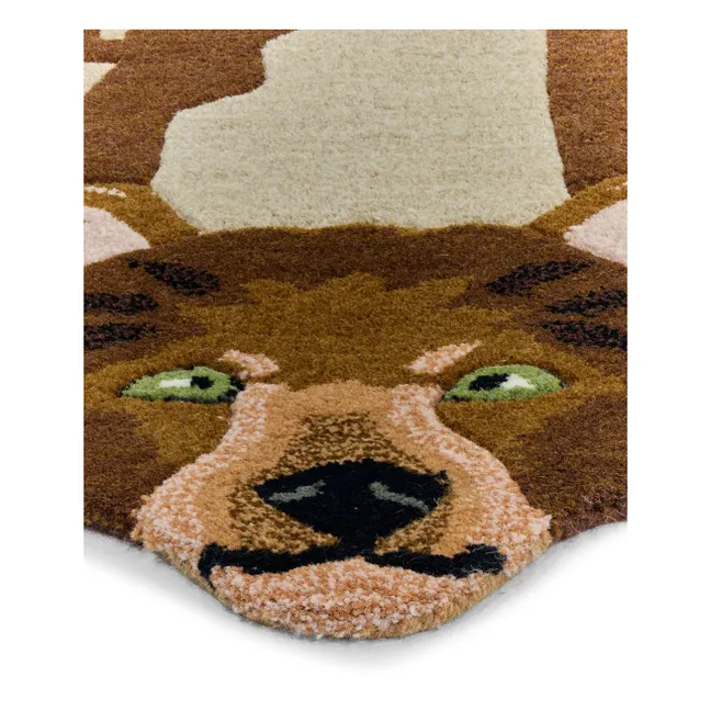 Wool bear rug | Brown