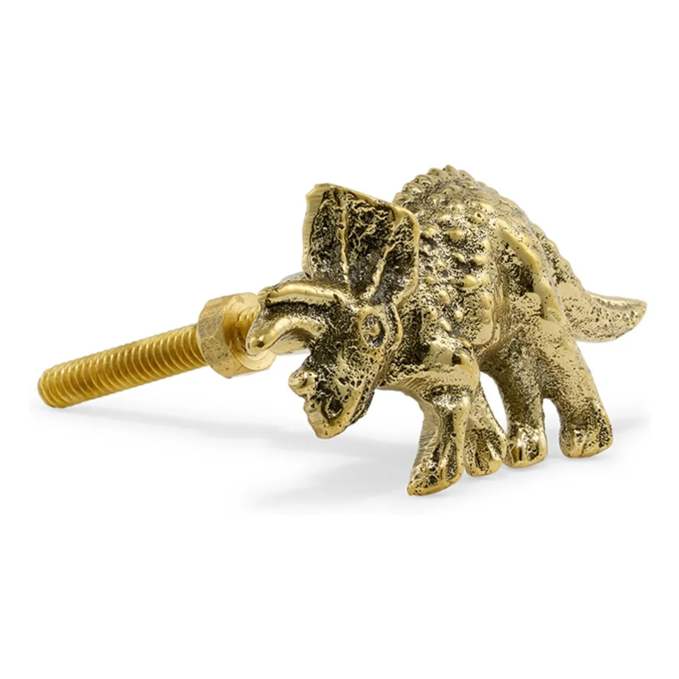 Doing Goods Gold Triceratop Brass Door Handle