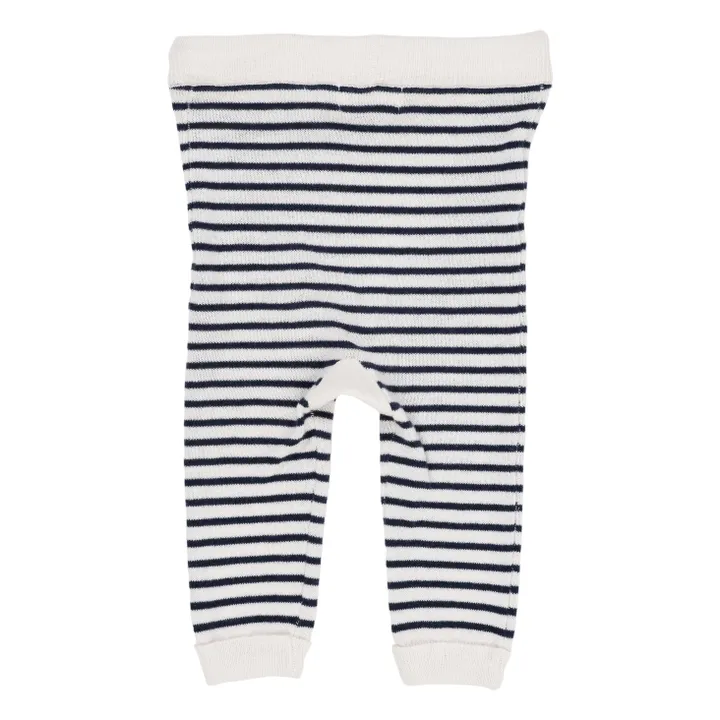 Gestreifte Leggings aus Mesh | Navy- Produktbild Nr. 1