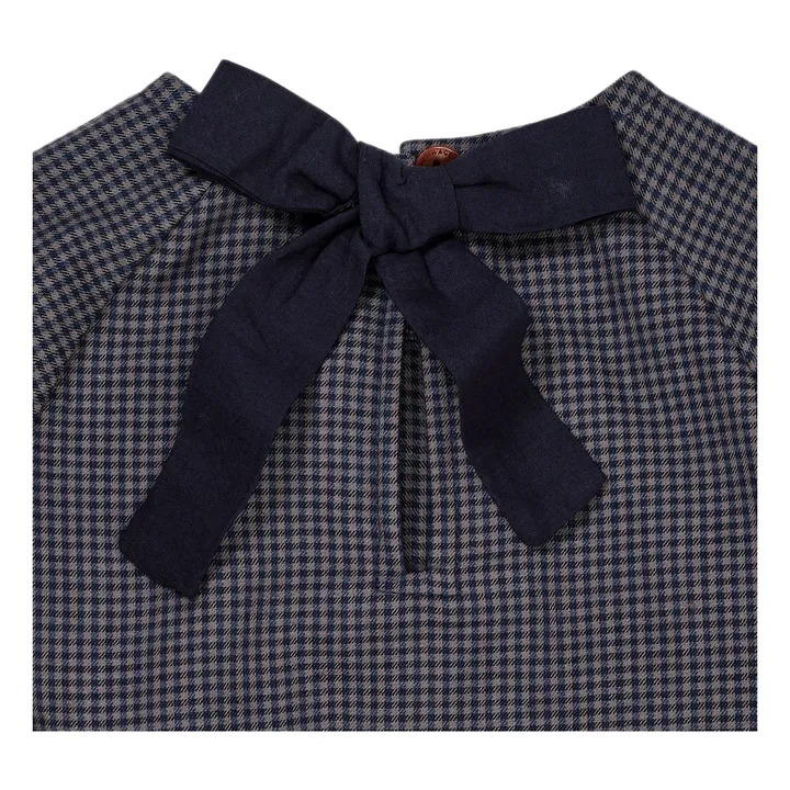 Kleid Kariert Schleife | Navy- Produktbild Nr. 4