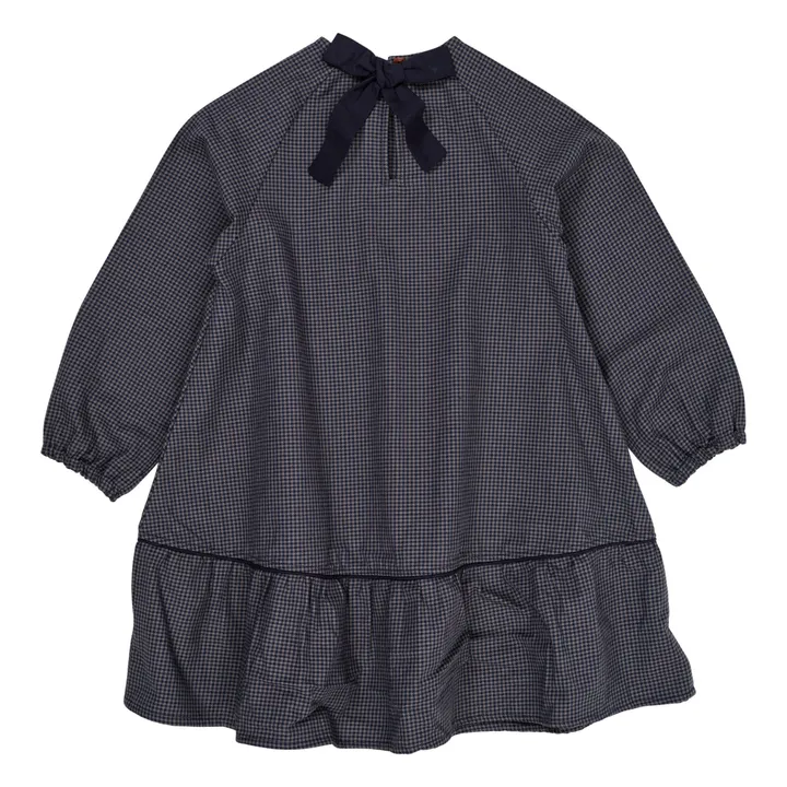 Kleid Kariert Schleife | Navy- Produktbild Nr. 3