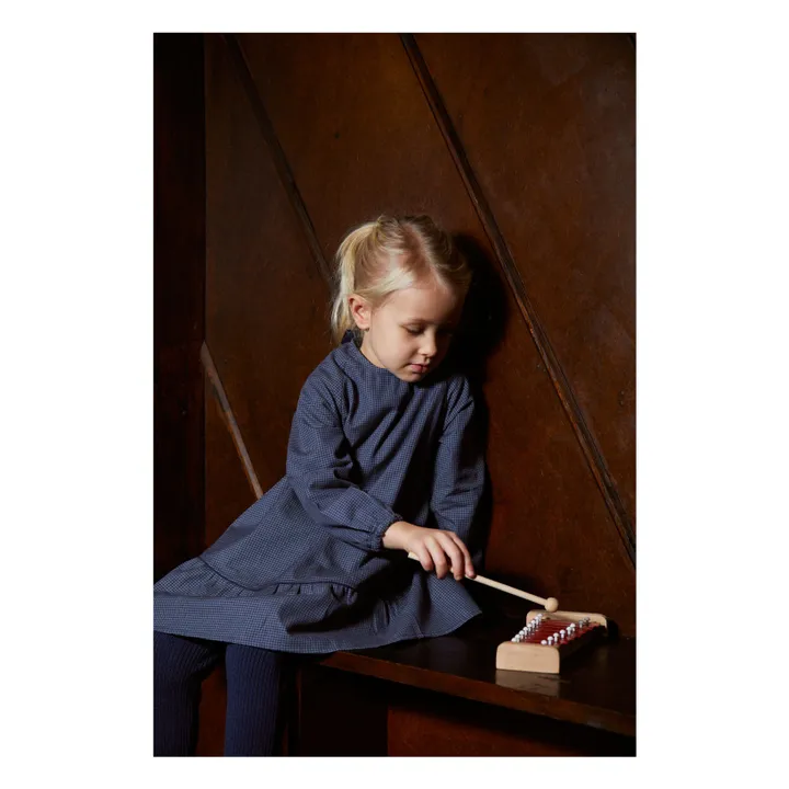 Kleid Kariert Schleife | Navy- Produktbild Nr. 1