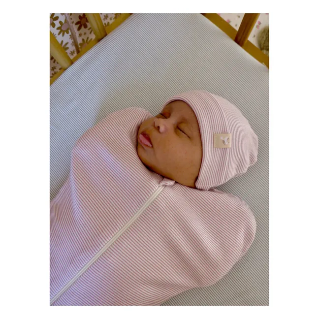 Gigoteuse d'emmaillotage Rayée | Rose bonbon