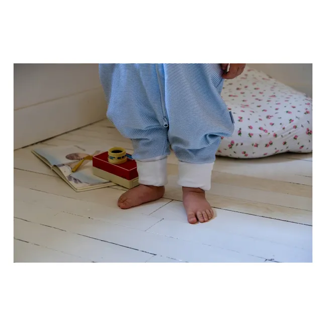 Lightweight sleeping bag with striped feet | Blue