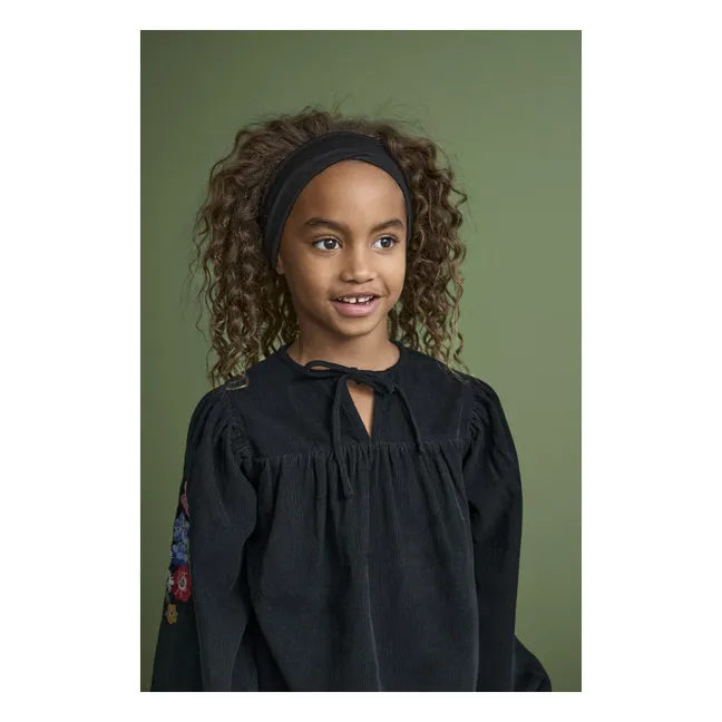 Floral Corduroy Blouse | Black