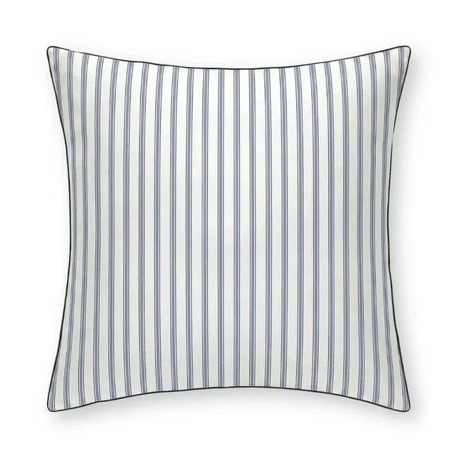 Pillowcase in mulberry silk with fine stripes print | Blue