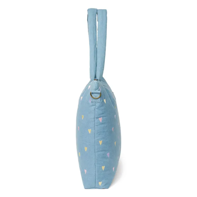 Hearts Denim Diaper Bag