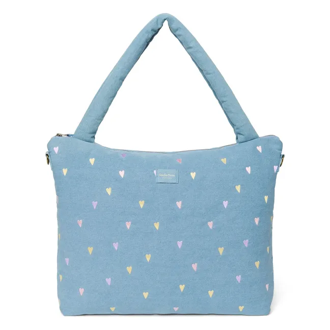 Hearts Denim Diaper Bag
