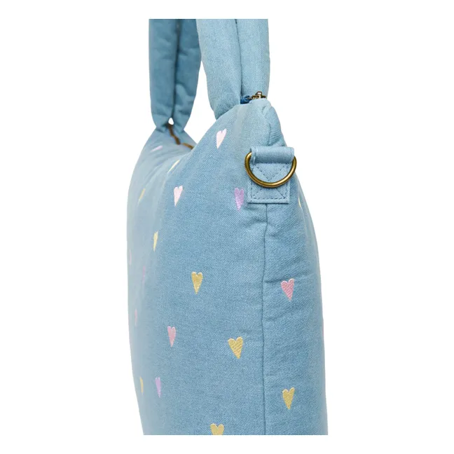 Hearts Denim Diaper Bag
