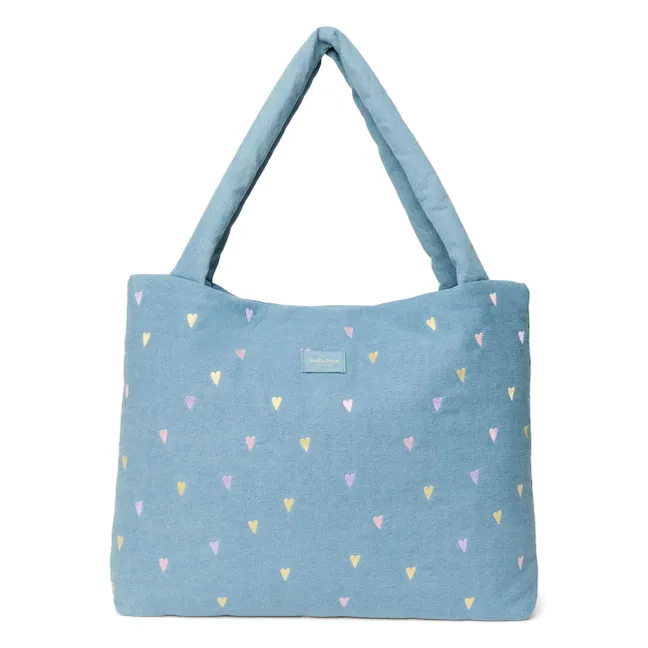 Hearts Denim Mom Bag