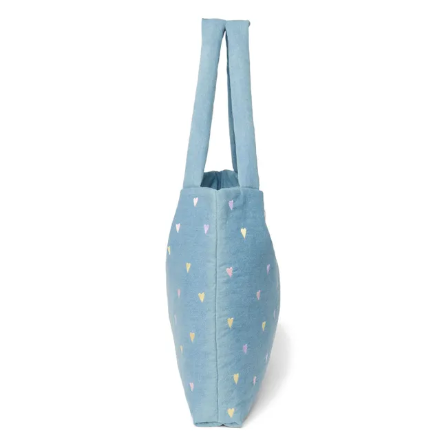 Hearts Denim Mom Bag