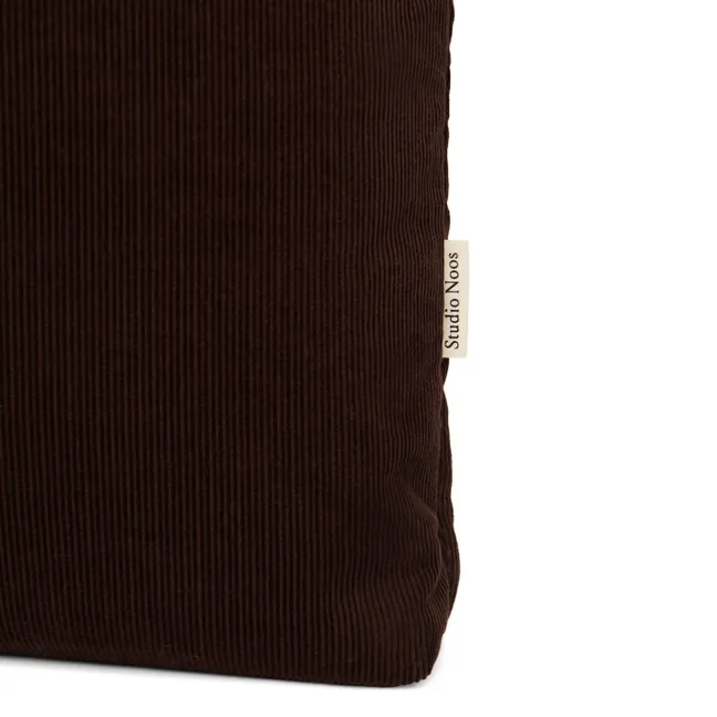Sac mom-bag en velours côtelé | Marron foncé
