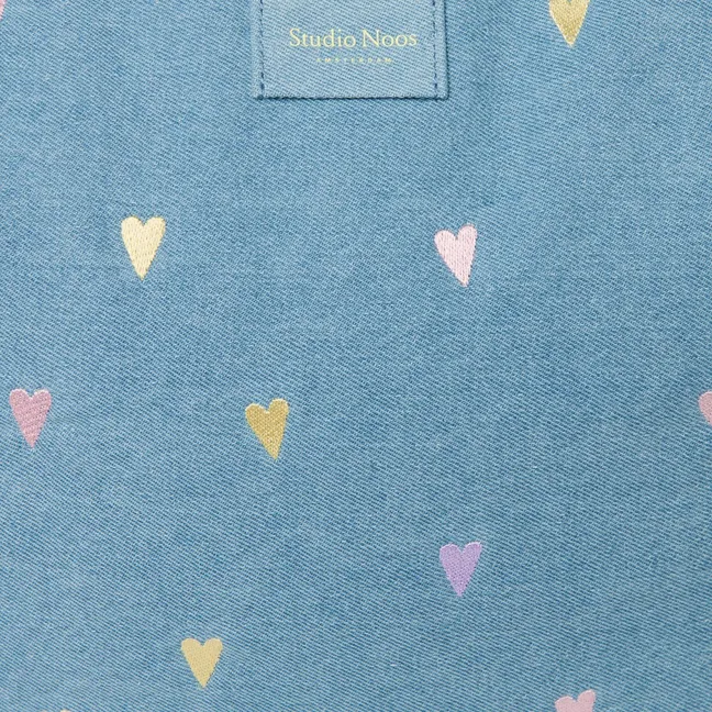 Hearts Denim Mom Bag