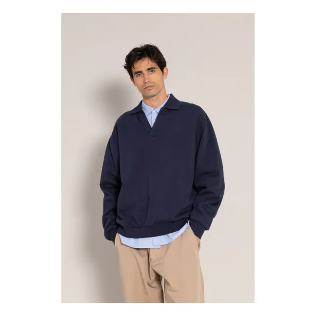 Bob Polo Neck Sweat Organic Cotton | Blue black
