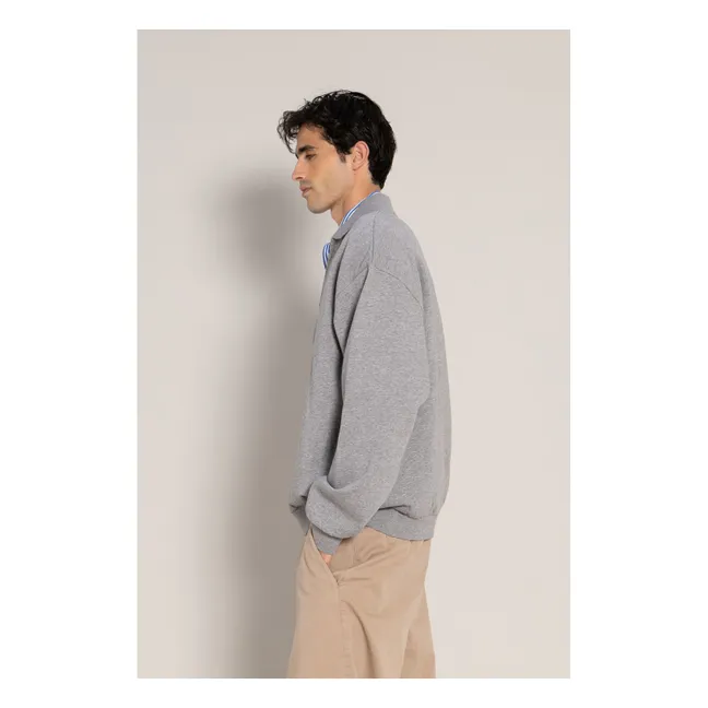 Sweat Col Polo Bob | Gris chiné
