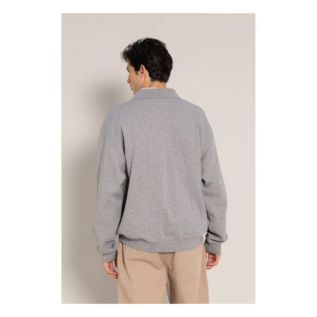 Sweat Col Polo Bob | Gris chiné