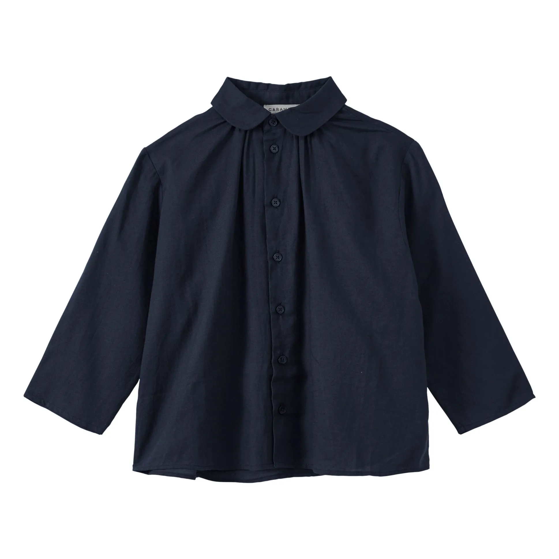 Caramel Navy Blue Aloe Blouse
