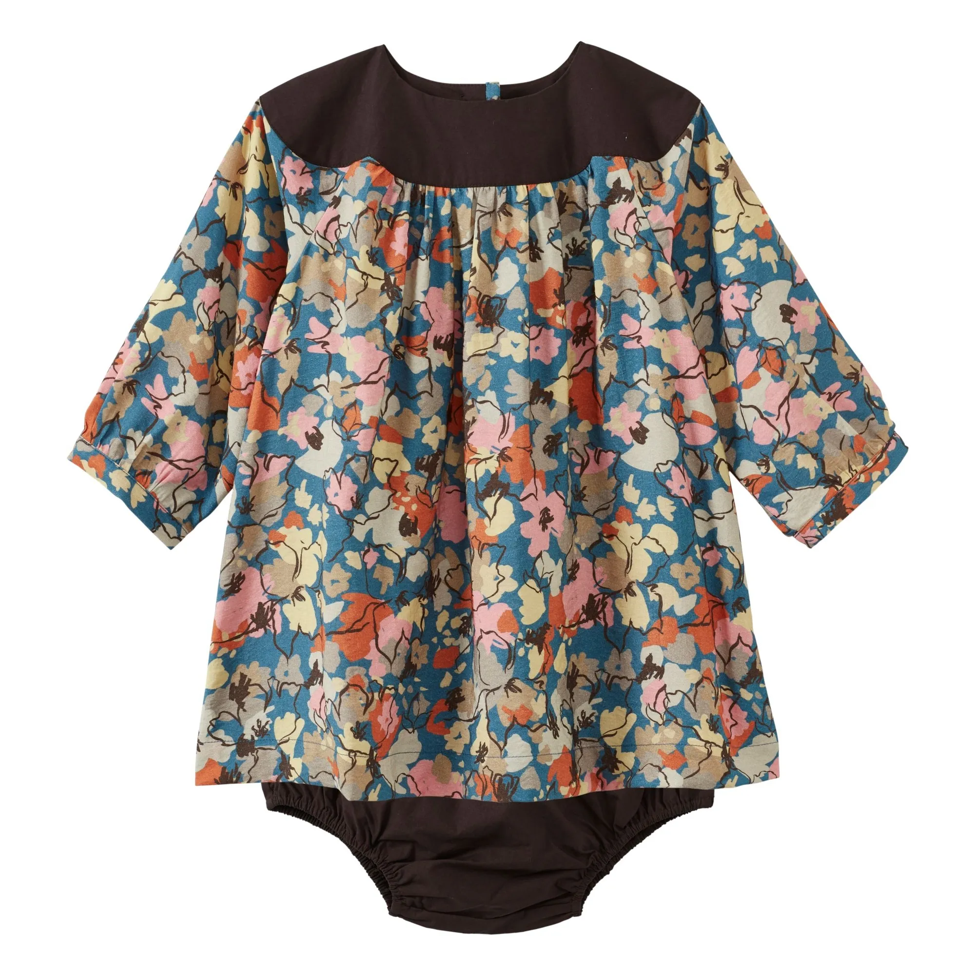 Caramel Blue Taylen Fleurie Baby Dress