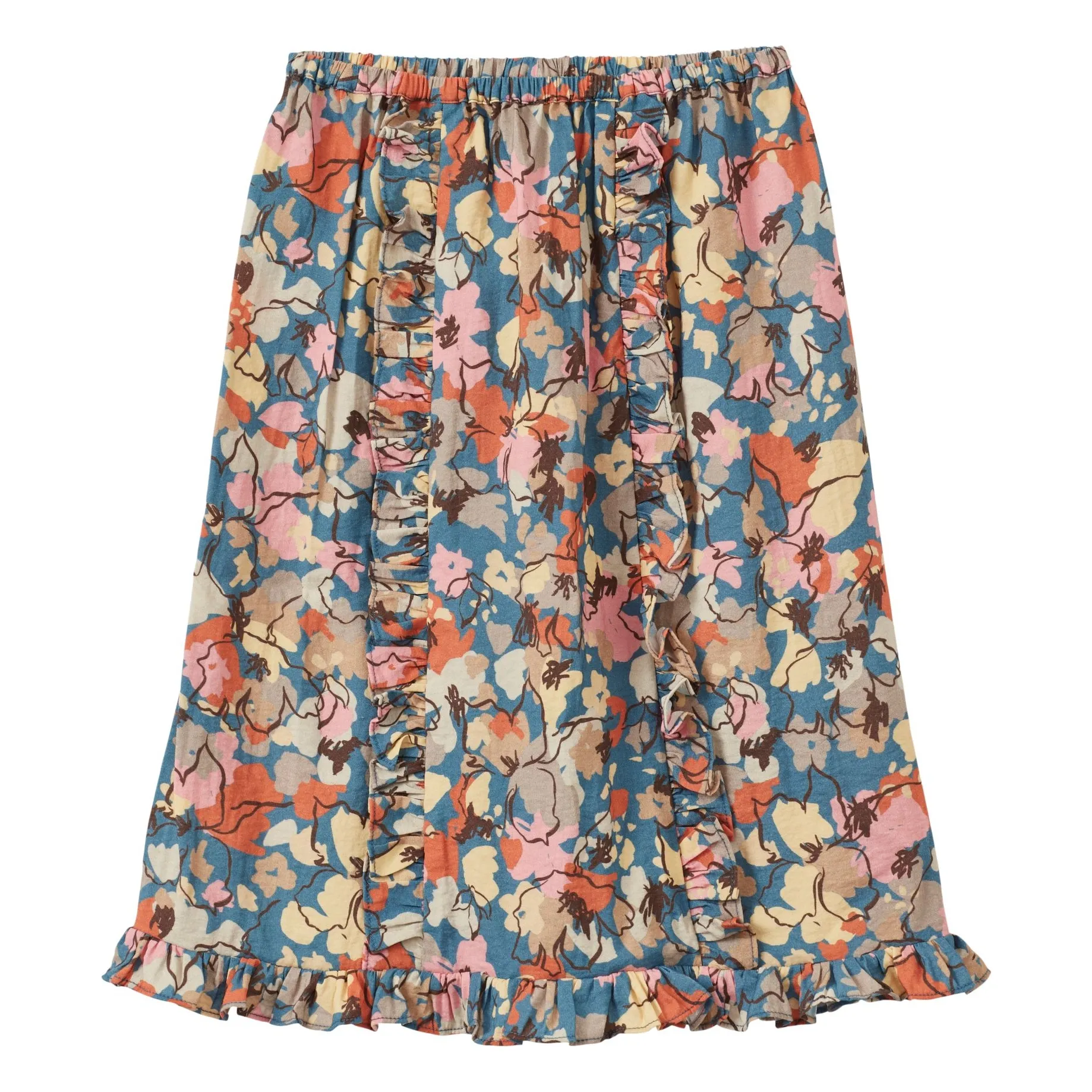 Caramel Blue Stork Fleurie Skirt