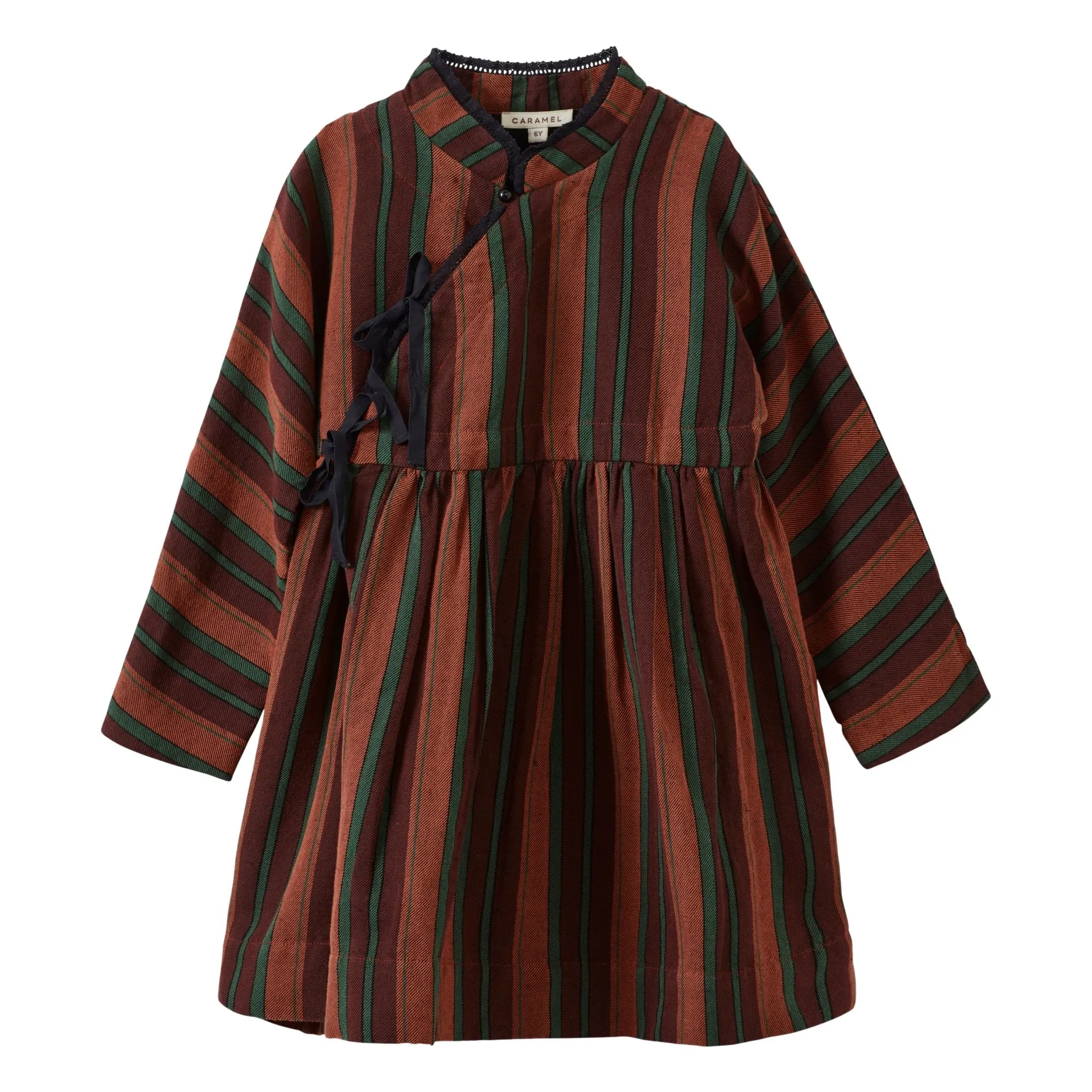 Caramel Red Striped Linen Kai Dress