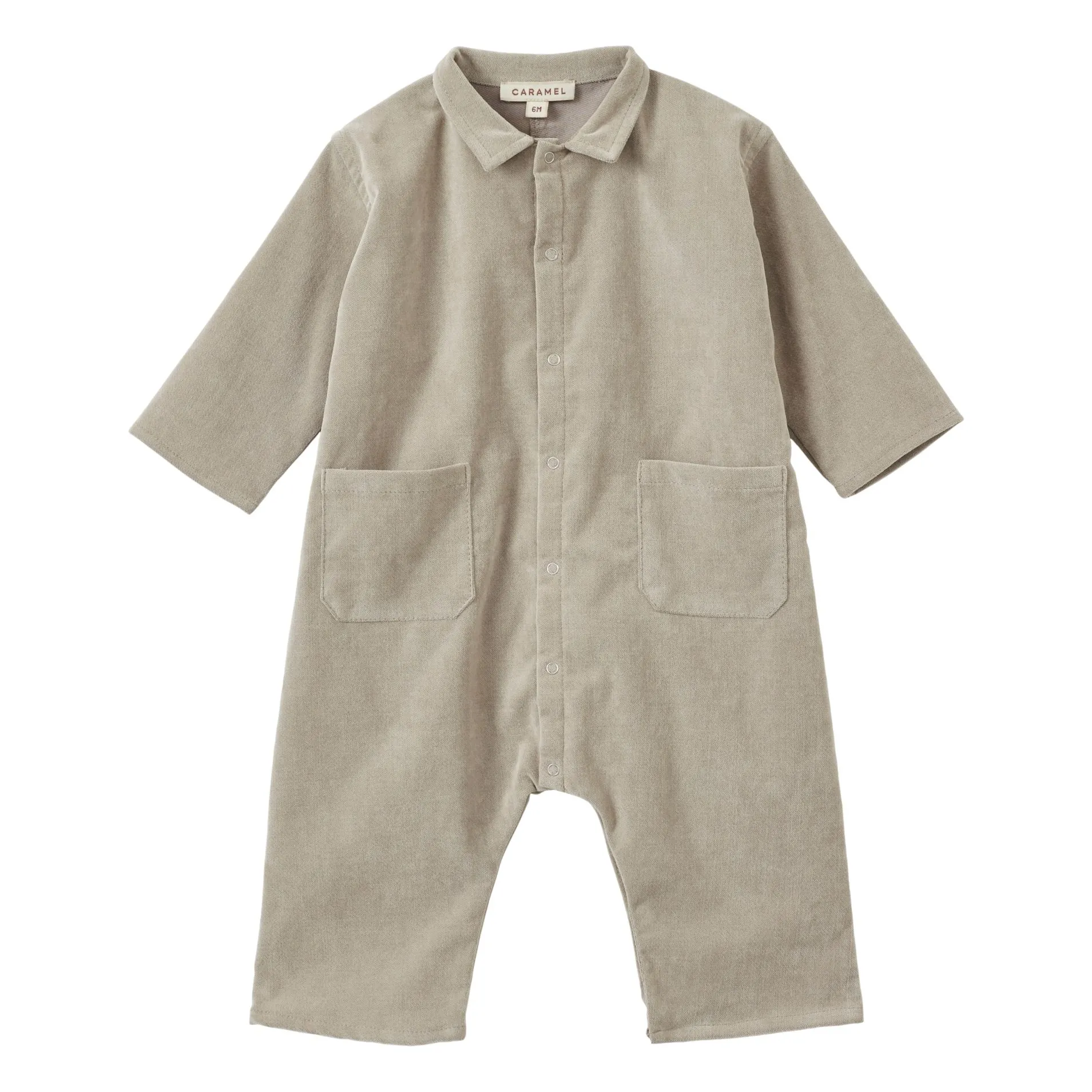 Caramel Oatmeal Cosmos Velvet Jumpsuit