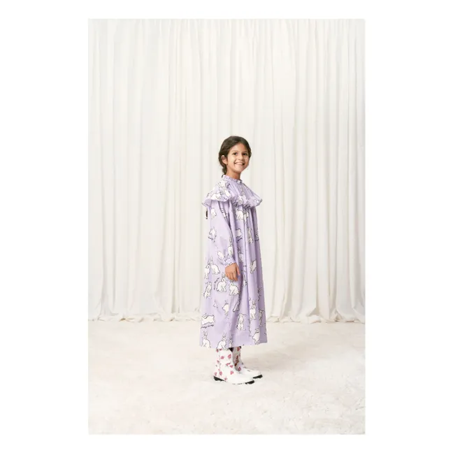 Vestido de conejo de algodón orgánico | Lila