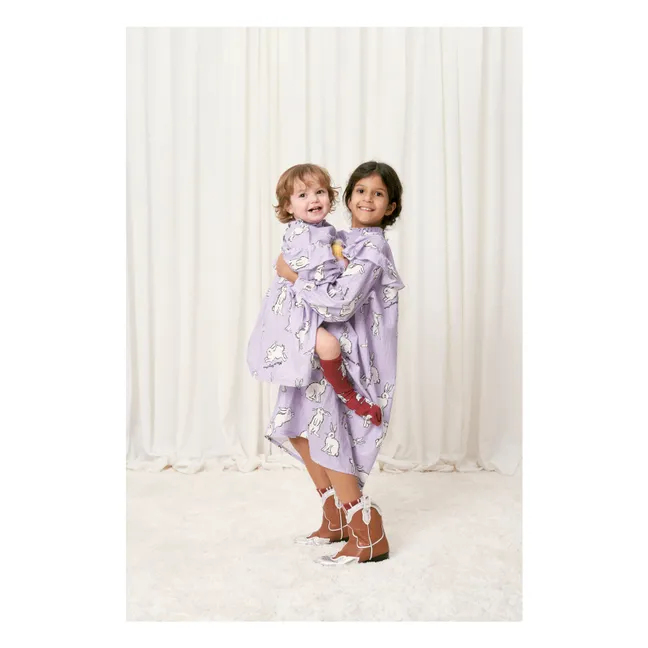 Vestido de conejo de algodón orgánico | Lila