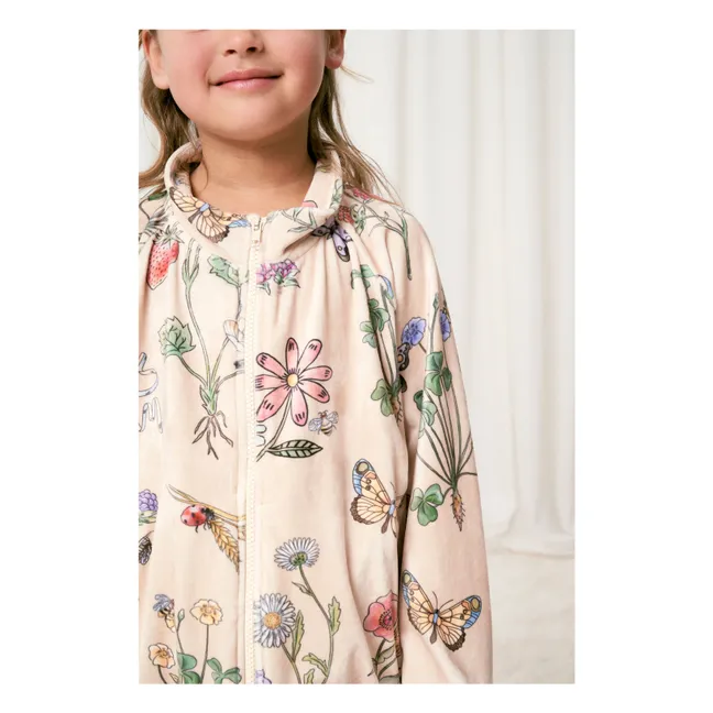 Sudadera de terciopelo con cremallera The Farm | Crema