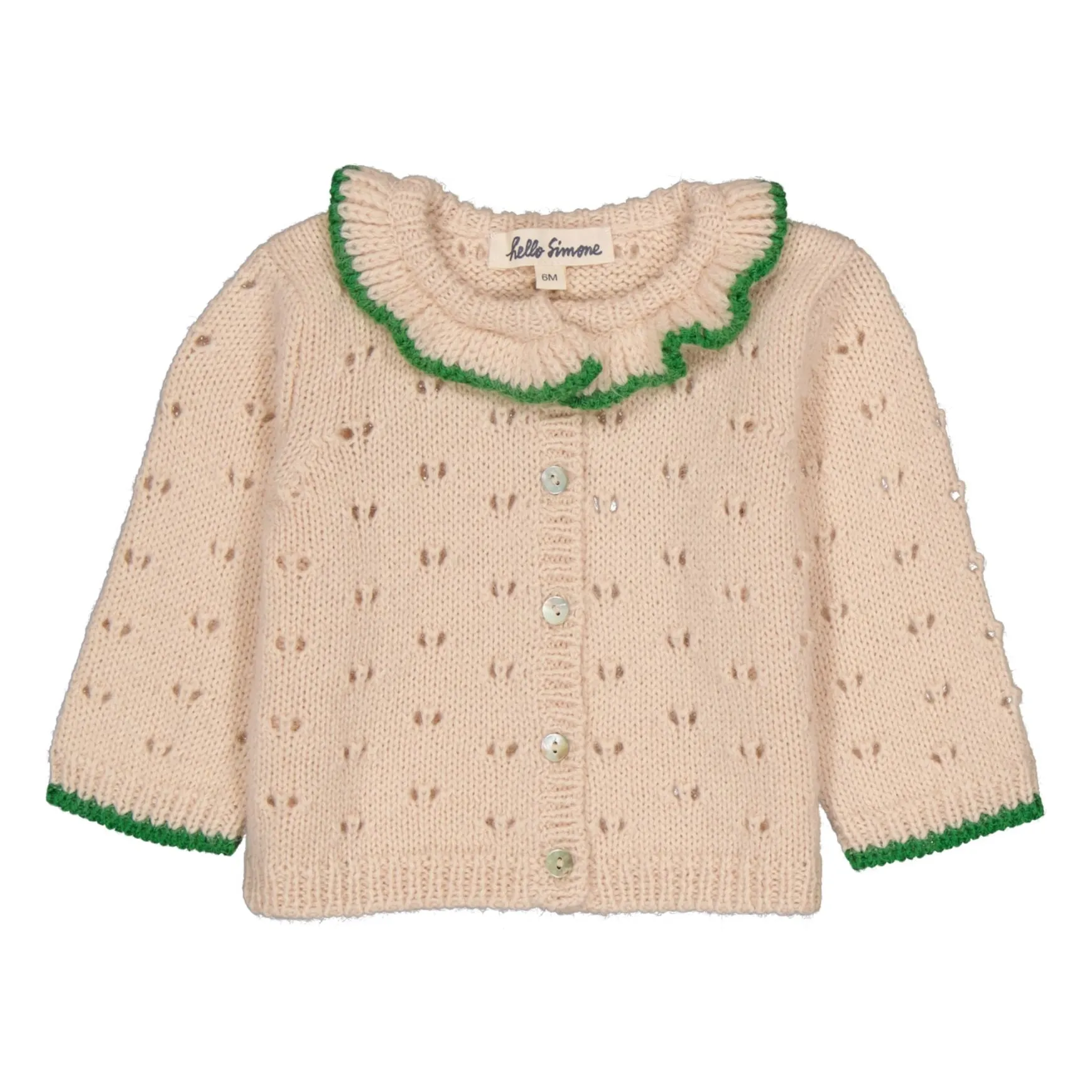 Hello Simone Ecru Linette Alpaca And Merino Wool Cardigan