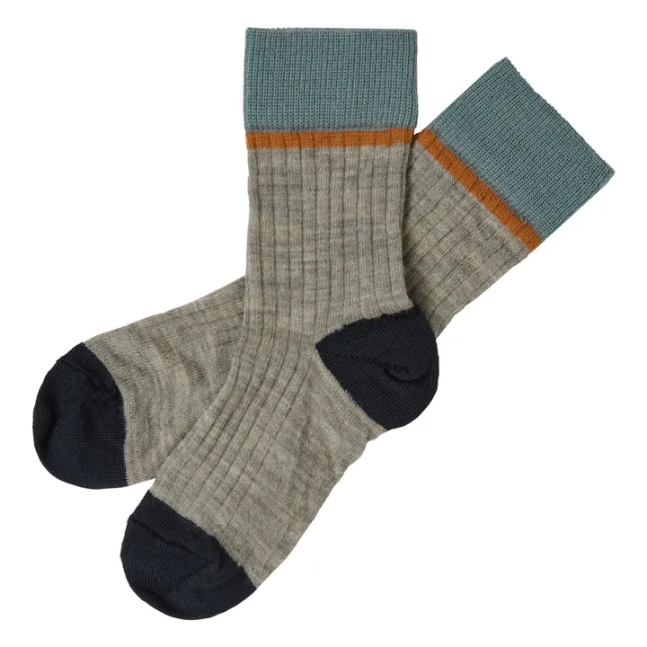 Lot 2 Chaussettes Block Laine | Noisette- Image produit n°0