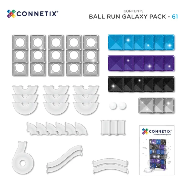 Ball Run Galaxy Set - 61 pieces | Glitter