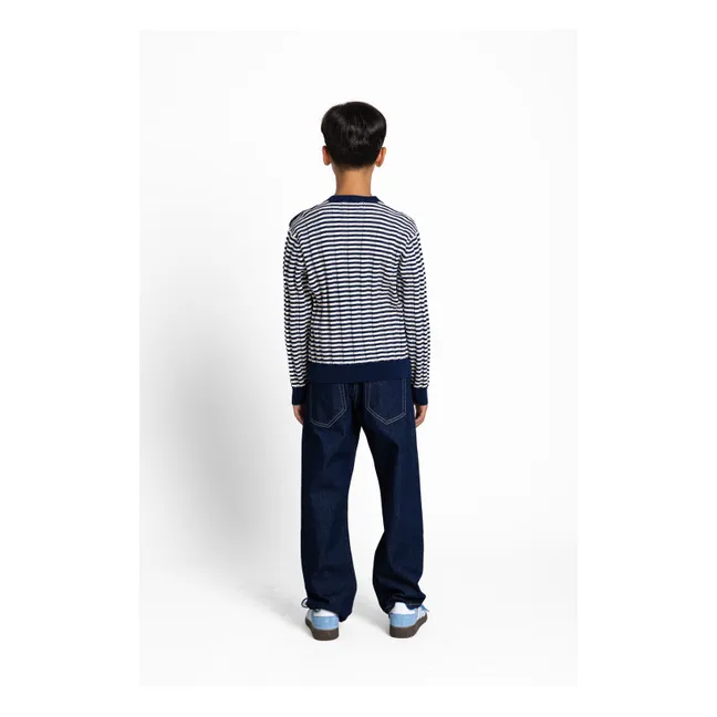 Pull Matteo Rayé | Bleu noir