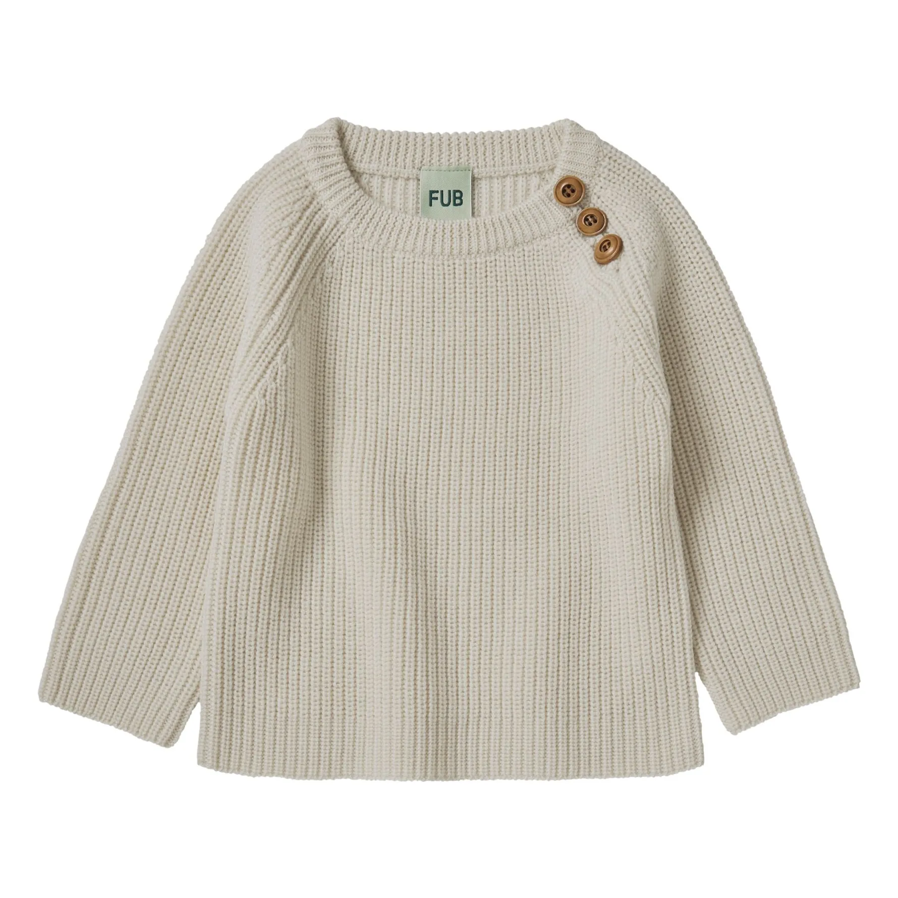 Fub Ecru Baby Merino Wool Ribbed Sweater