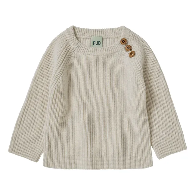 Jersey de canalé de lana merina para bebé | Crudo
