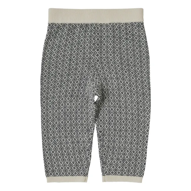 Pantaloni jaquard in lana merino a maglia extra fine | Blu marino