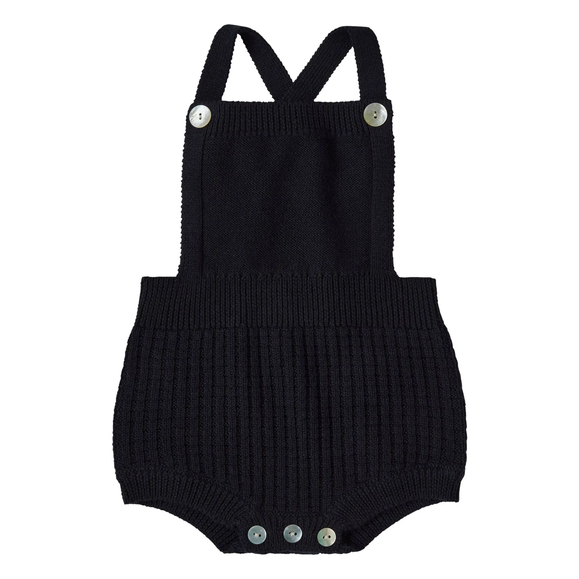 Fub Navy Blue Fine Knit Merino Wool Romper