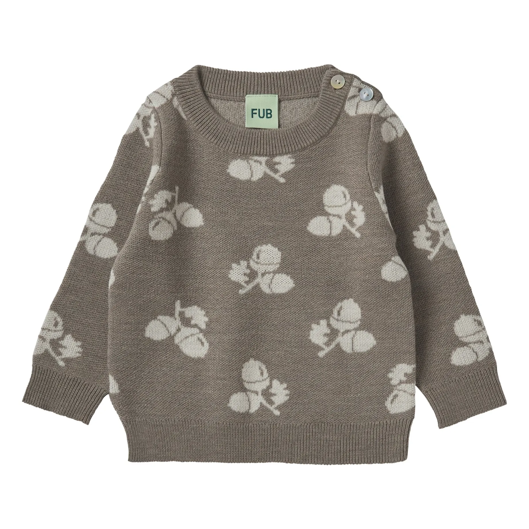 Fub Hazel Acorn Fine Knit Merino Wool Baby Sweater