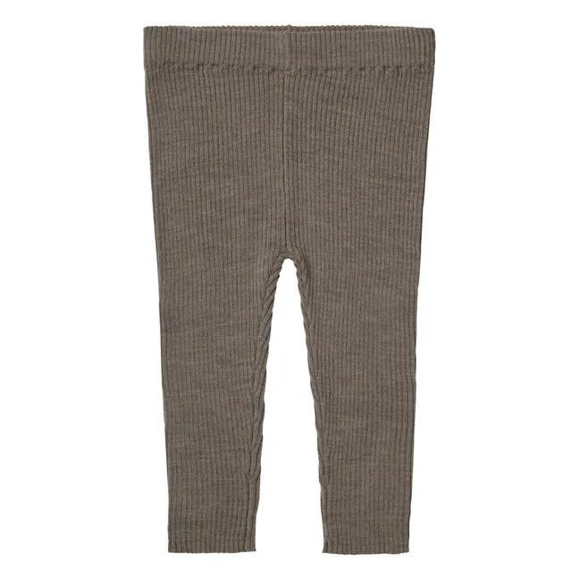 Slimfit Legging in lana merino a maglia extra fine | Nocciola