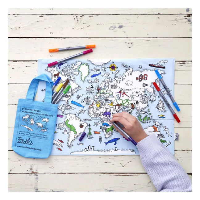 World Map Coloring Placemat