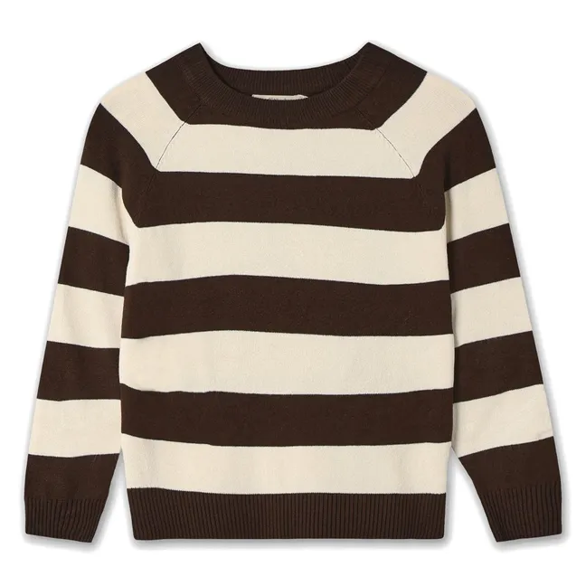 Pull Favo Rayé | Marron
