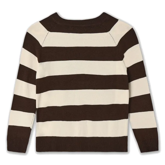 Pull Favo Rayé | Marron