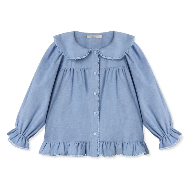 Blouse Volants Connie | Bleu