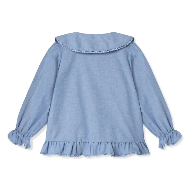 Connie Ruffle Blouse | Blue