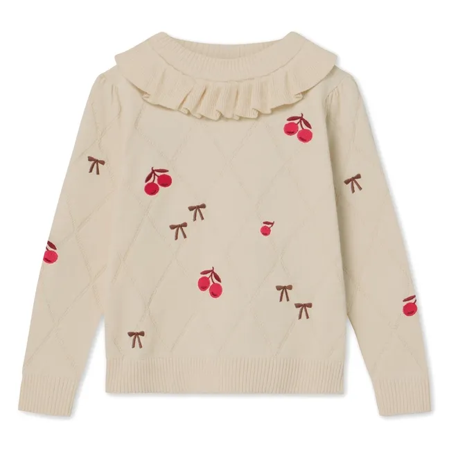 Pull Brodé Nova Coton Bio | Ecru